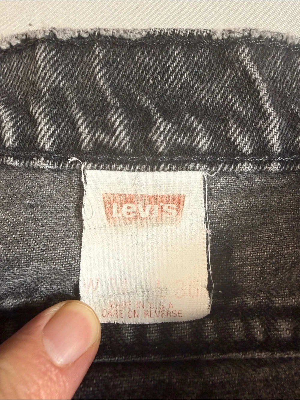 VTG Levi’s 550 Orange Tab‎ USA Faded Black Jeans 34x36 fit 32x34 Grunge